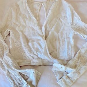 White Long Sleeve Blouse Top